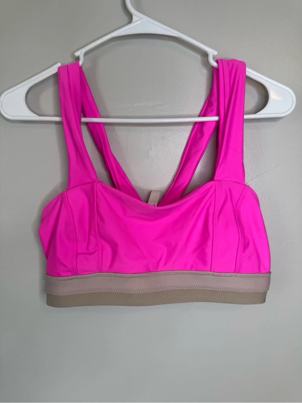 FP Movement by Free People Pink Sports Bra with Taupe Band - Picture 1 of 4
